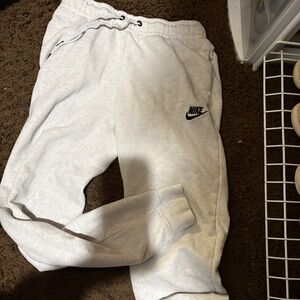 White/light grey Nike sweatpants